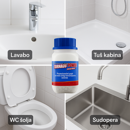 TORNADO POWER GRANULE – Profesionalni prah za ekspresno odčepljivanje odvoda